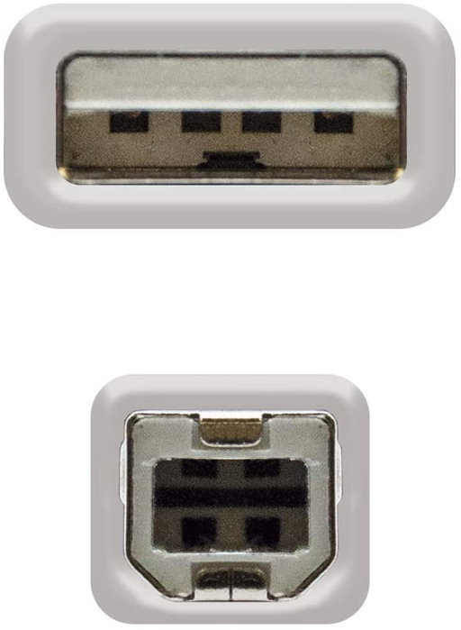 Nanocable Cable USB 2.0 para Impresora Tipo A-B Macho, 1.8m, Beige Nanocable Cable USB 2.0 para Impresora Tipo A-B Macho, 1.8m, Beige
